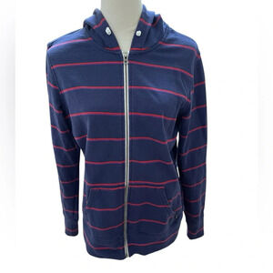 Oakley Navy Red Purple Striped Hoodie Women’s XL Full Zip Sweatshirt